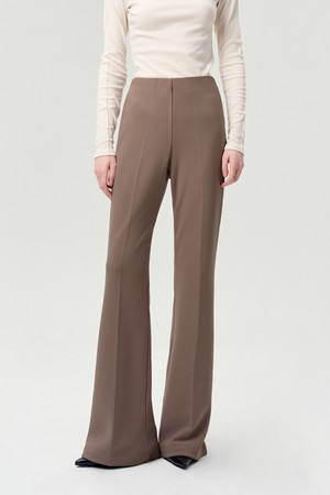 HIGH RISE FLARED TROUSER MOCHA