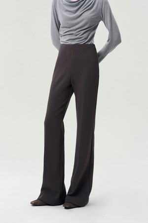 HIGH RISE FLARED TROUSER DARK GRAY