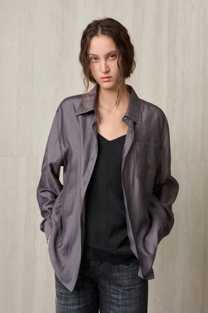SILKY LIGHTWEIGHT SHIRT CHARCOAL