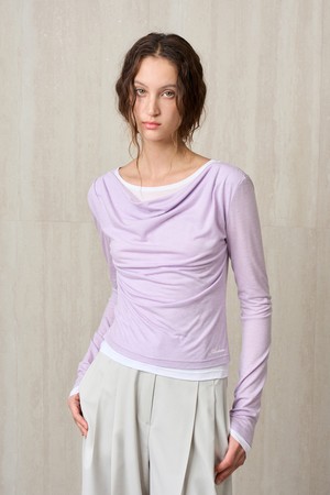 WOOL JERSEY LAYERED TOP LILIAC