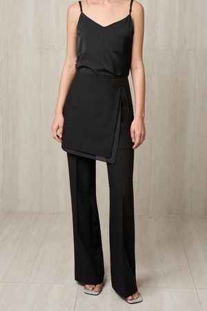 TAILORED SKIRTED TROUSERS BLACK
