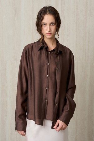 LAYERED PLACKET SHIRT TRUFFLE