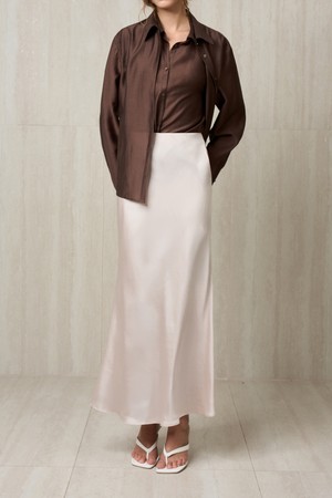 SATIN MAXI SKIRT CHAMPAGNE