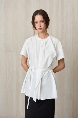 RUFFLE DETAIL SHIRT BLOUSE WHITE