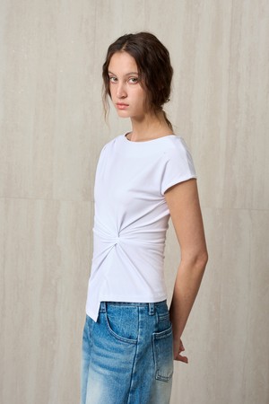 TWISTED DRAPE TOP WHITE