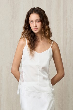 ASYMMETRIC LACE TOP WHITE