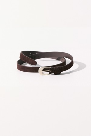 SUEDE LEATHER BELT CHOCOLATE