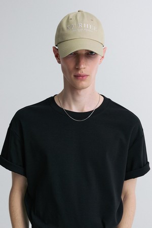 EMBROIDERED LOGO CAP SAND
