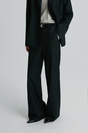 WOOL BLEND TAILORED TROUSERS BLACK