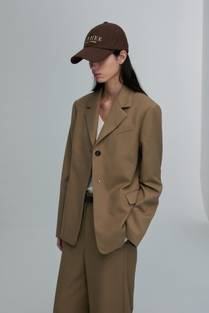 WOOL BLEND OVERSIZED BLAZER TAUPE