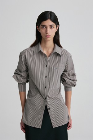 WAIST-TIE STRIPED SHIRT