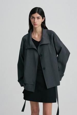 WOOL-SILK BLEND TRENCH COAT