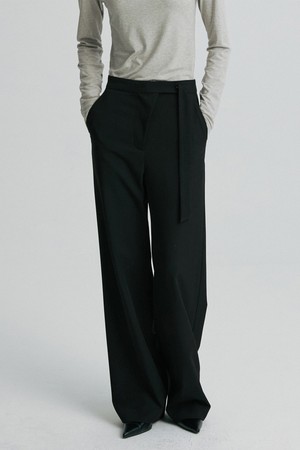ASYMMETRIC ZIP TROUSERS BLACK