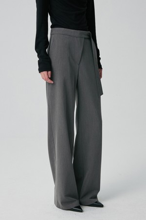 ASYMMETRIC ZIP TROUSERS CHARCOAL