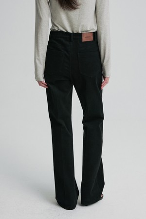 VELVET SLIM BOOTCUT TROUSERS