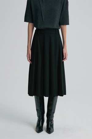 WOOL-SILK BLEND PLEATED SKIRT
