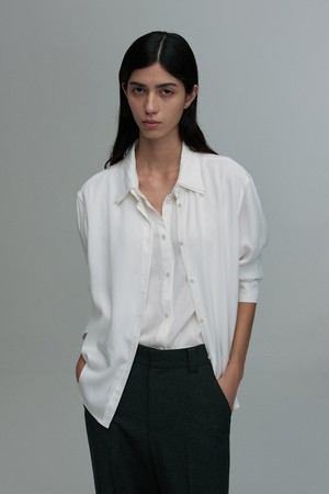DOUBLE-COLLAR RELAXED SHIRT WHITE