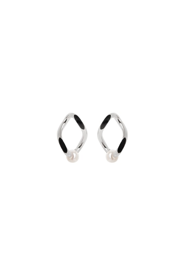 egna - 귀걸이 - Single Curb Pearl Earrings