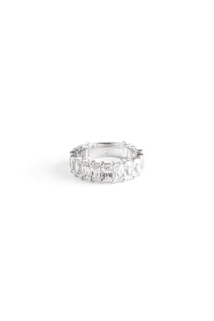 White Emerald Cut Band