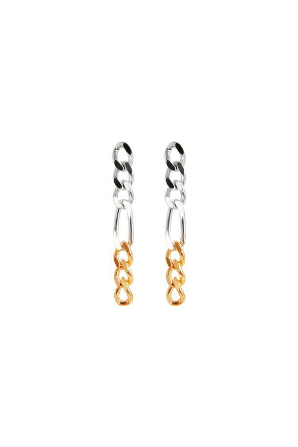 egna - 귀걸이 - Two-Tone Figaro Chain Earrings