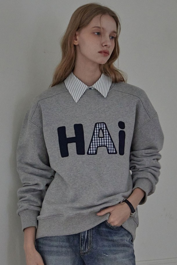 HAINT - 스웻셔츠 - HAI LETTERING MTM_2COLORS_GRAY