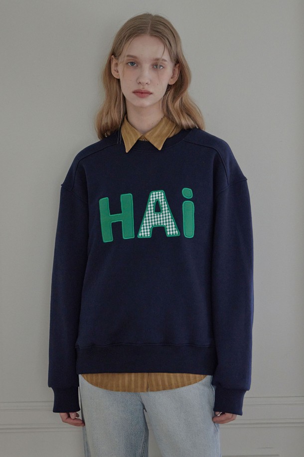 HAINT - 스웻셔츠 - HAI LETTERING MTM_2COLORS_NAVY