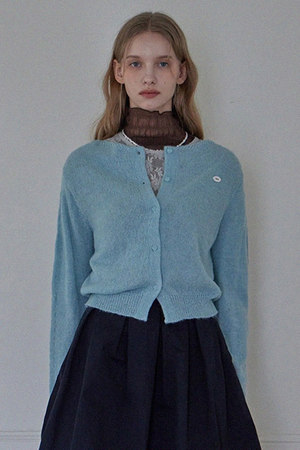 HAINT - 가디건 - CORAL BOAT NECK CARDIGAN_2COLORS_MINT