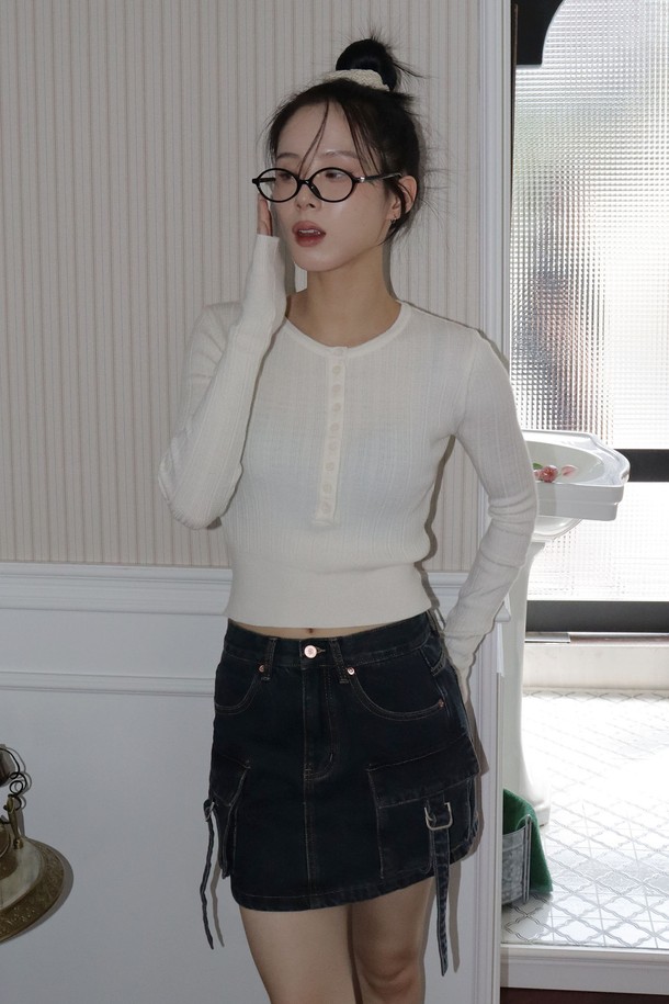 HAINT - 스웨터 - JOLLY ROUND KNIT TOP_3COLORS_IVORY