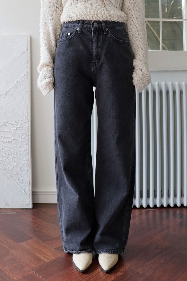 HAINT - 데님 - BELITA WIDE DENIM PANTS_2COLORS_BLACK