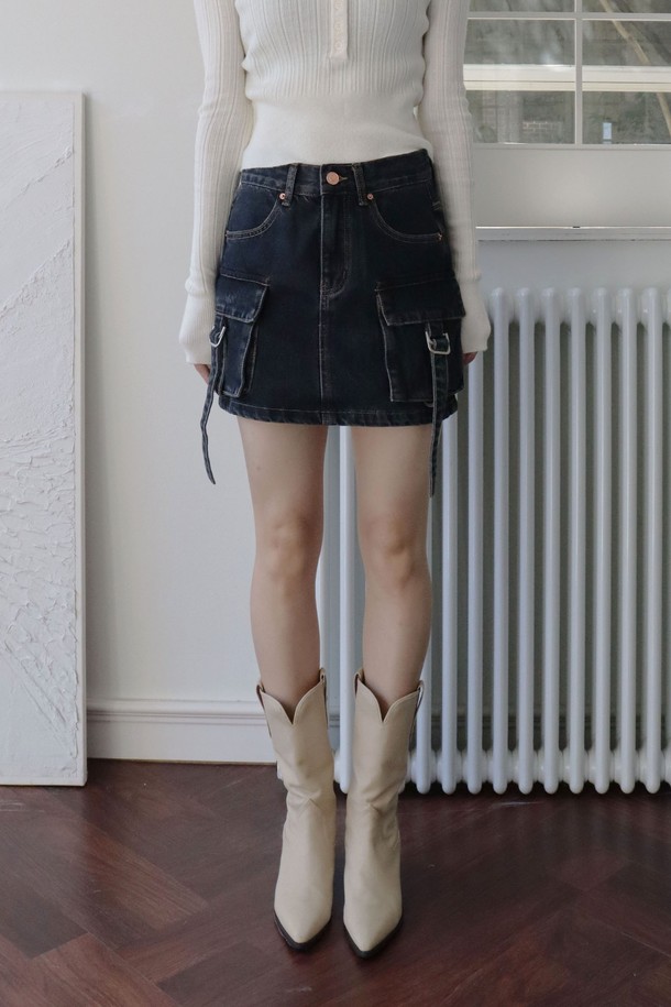 HAINT - 미니스커트 - BREEZE CARGO MINI DENIM SKIRT