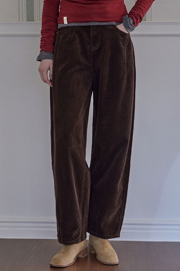 HAINT - 롱/미디팬츠 - MELLOW CORDUROY BAGGY PANTS_4COLORS_BROWN