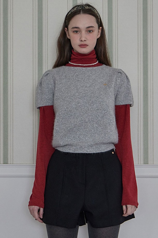 HAINT - 스웨터 - DELLA ANGORA KNIT_3COLORS_MELANGE GRAY