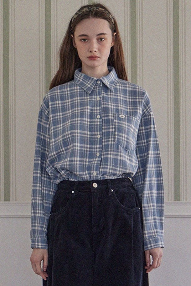 HAINT - 셔츠 - TARTAN CHECK SHIRT_2COLORS_SKY BLUE