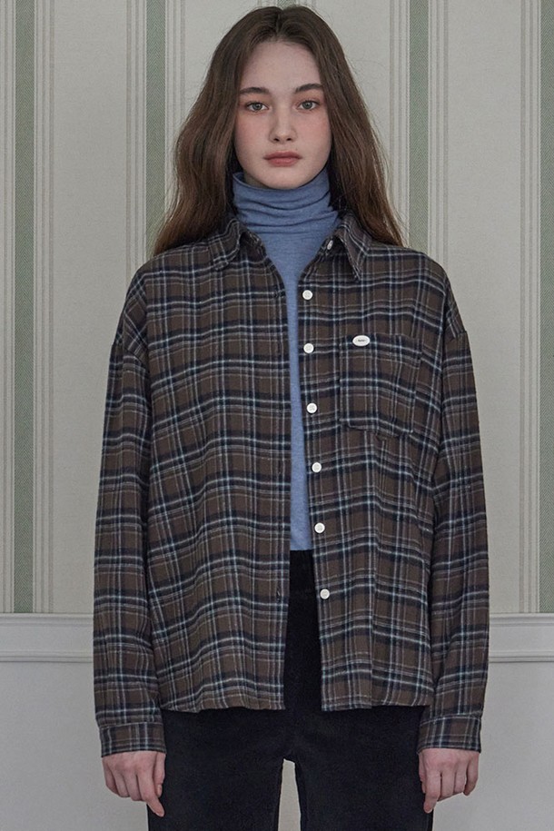 HAINT - 셔츠 - TARTAN CHECK SHIRT_2COLORS_BROWN