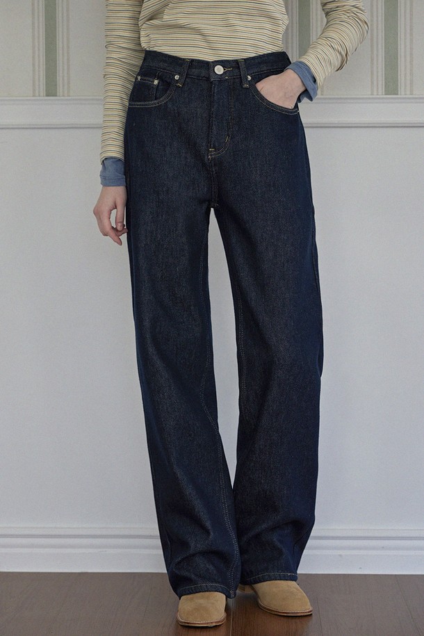 HAINT - 데님 - [후리스안감]PINO STRAIGHT WIDE FIT PANTS