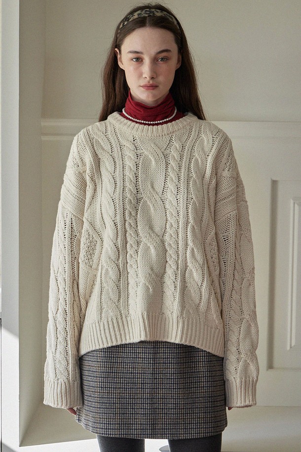 HAINT - 스웨터 - SOPHIA CABLE KNIT TOP