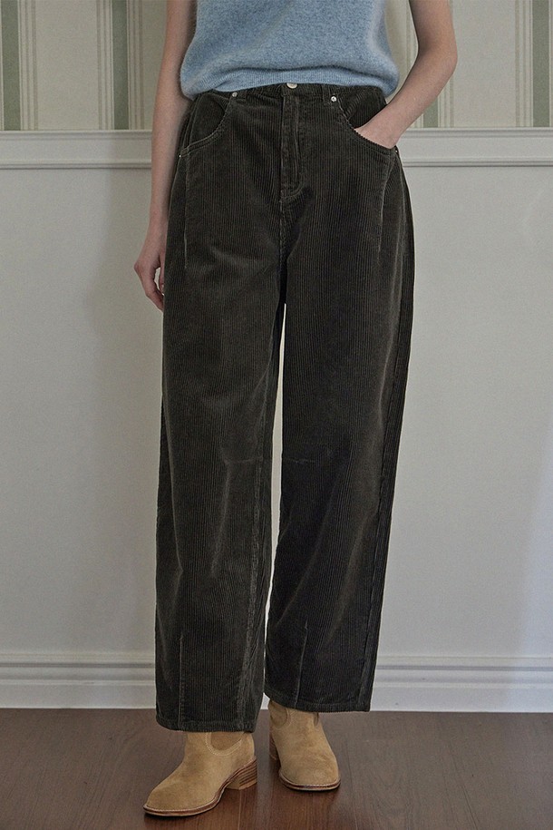 HAINT - 롱/미디팬츠 - MELLOW CORDUROY BAGGY PANTS_4COLORS_KHAKI