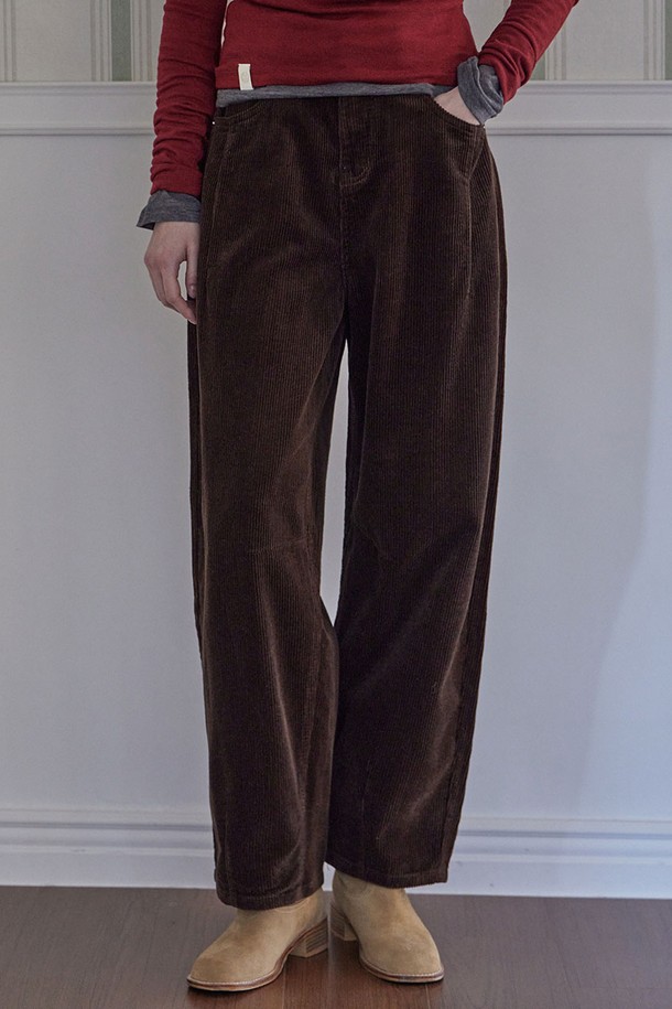 HAINT - 롱/미디팬츠 - MELLOW CORDUROY BAGGY PANTS_4COLORS_BROWN