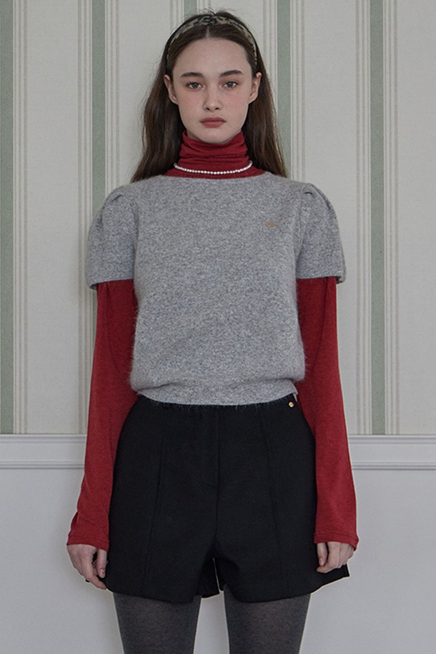 HAINT - 스웨터 - DELLA ANGORA KNIT_3COLORS_MELANGE GRAY