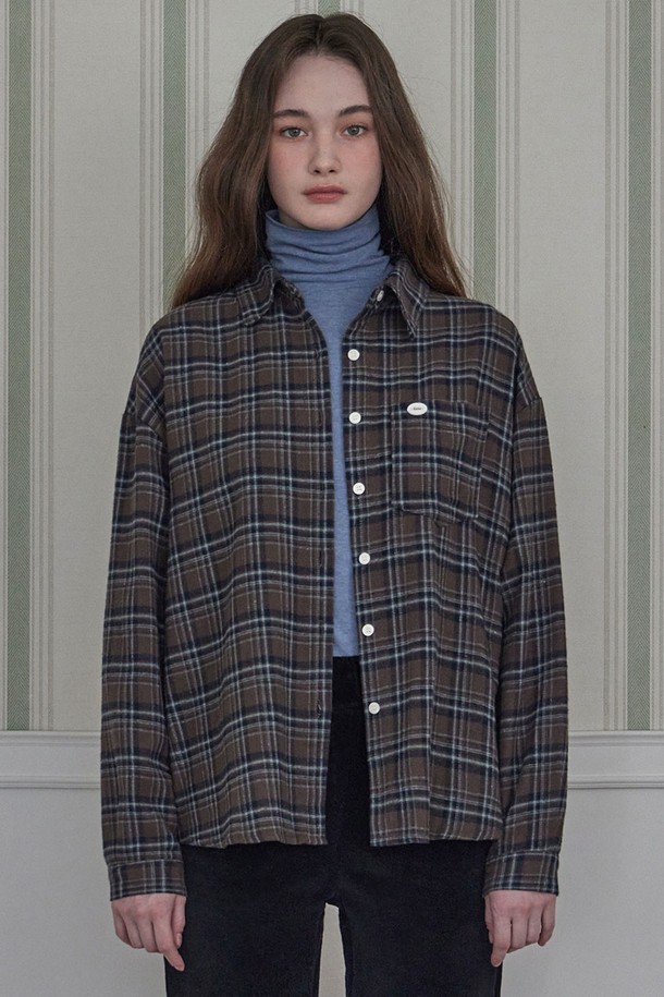 HAINT - 셔츠 - TARTAN CHECK SHIRT_2COLORS_BROWN