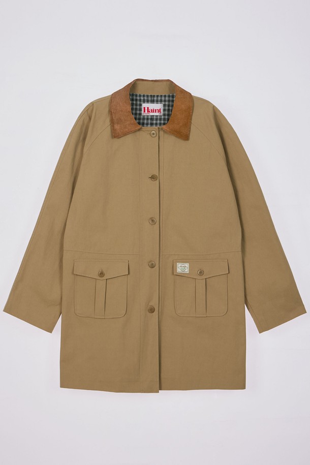 HAINT - 자켓 - EMMA CHECK HALF TRENCH COAT_2COLORS_BEIGE