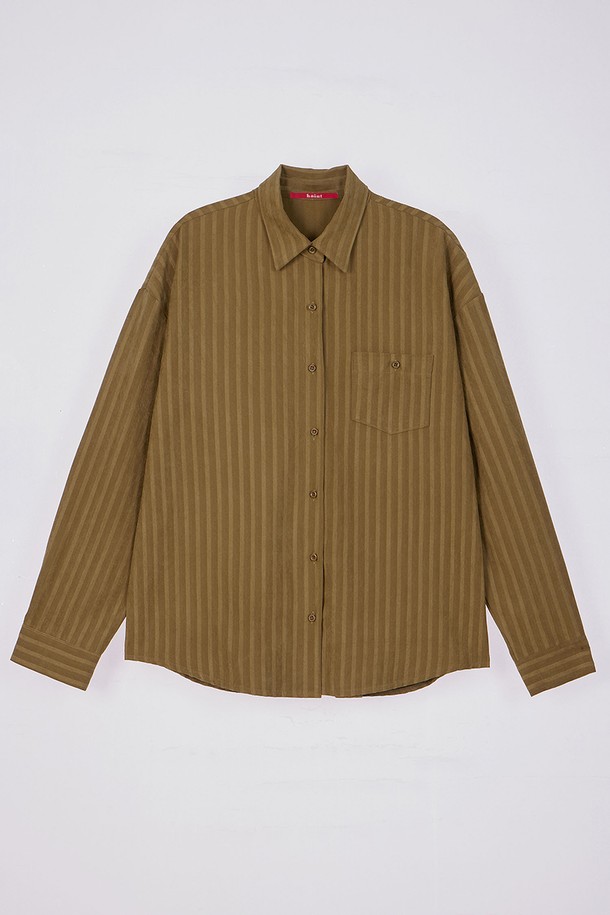 HAINT - 셔츠 - RIONA STRIPE SHIRT_2COLORS_BROWN