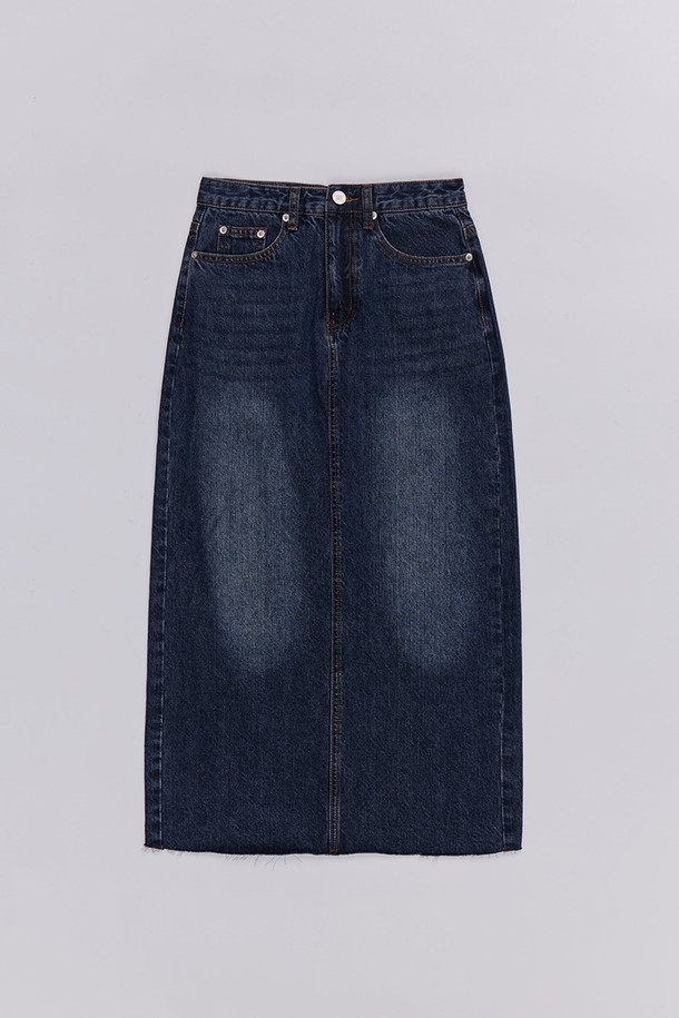 HAINT - 데님 - WREN CARGO POCKET DENIM LONG SKIRT_3COLORS_DEEP BLUE