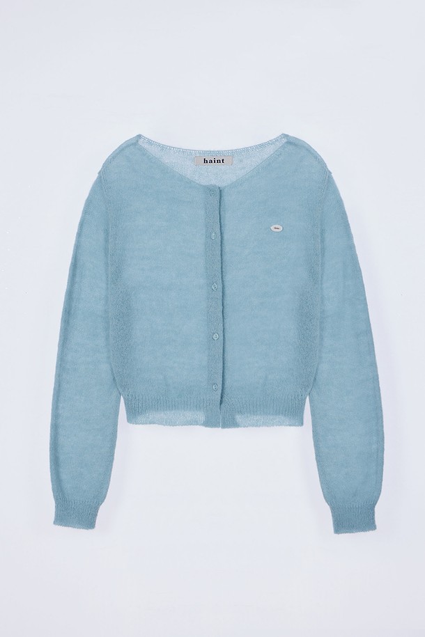 HAINT - 가디건 - CORAL BOAT NECK CARDIGAN_2COLORS_MINT