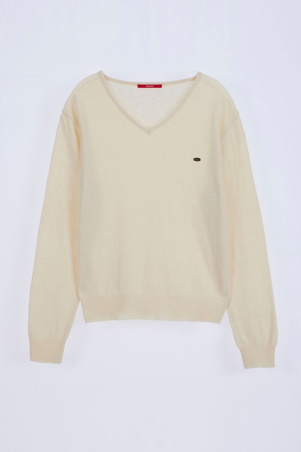 HAINT - 스웨터 - MERI WOOL V-NECK KNIT_3COLORS_CREAM