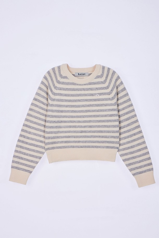 HAINT - 스웨터 - TINA STRIPE KNIT TOP_2COLORS_GRAY