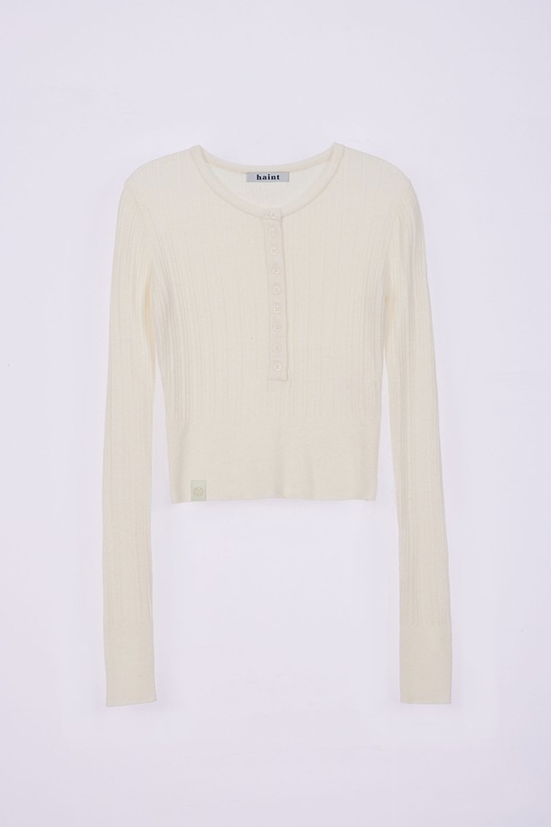 HAINT - 스웨터 - JOLLY ROUND KNIT TOP_3COLORS_IVORY