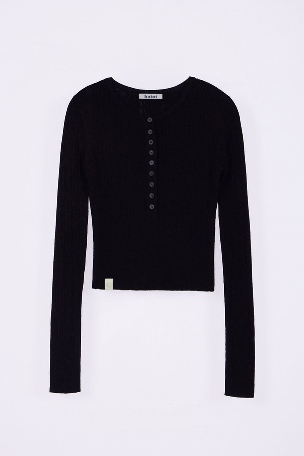 HAINT - 스웨터 - JOLLY ROUND KNIT TOP_3COLORS_BLACK