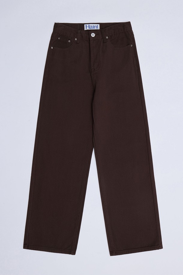 HAINT - 데님 - MARGO WIDE STRAIGHT PANTS_5COLORS_BROWN