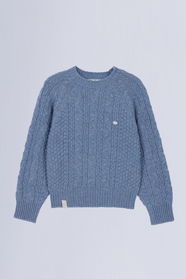 HAINT - 스웨터 - STANDARD FIT CABLE KNIT_3COLORS_SKY BLUE